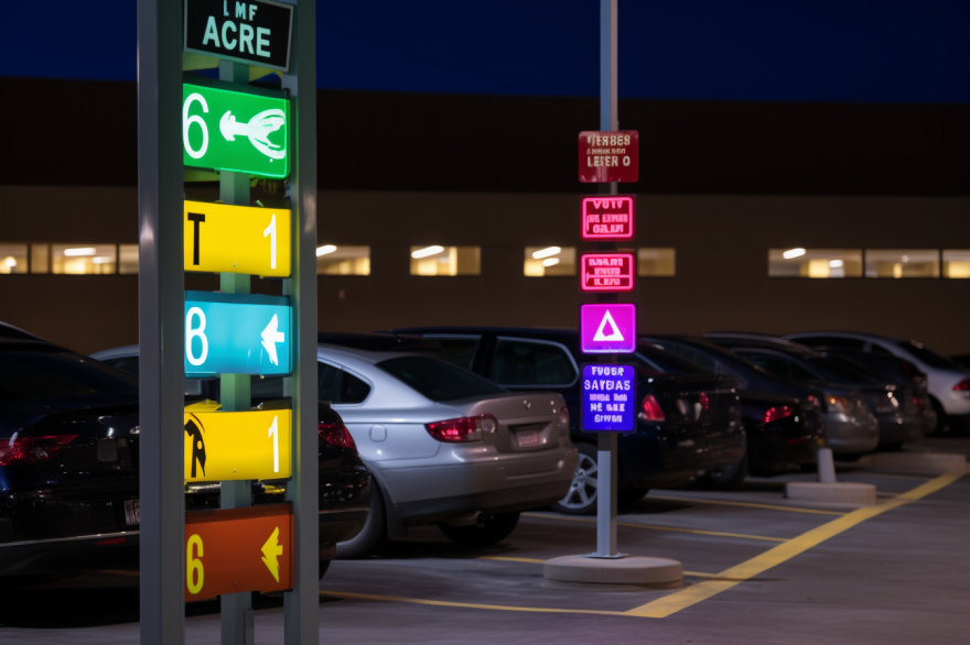 The use of LED technology in parking signs