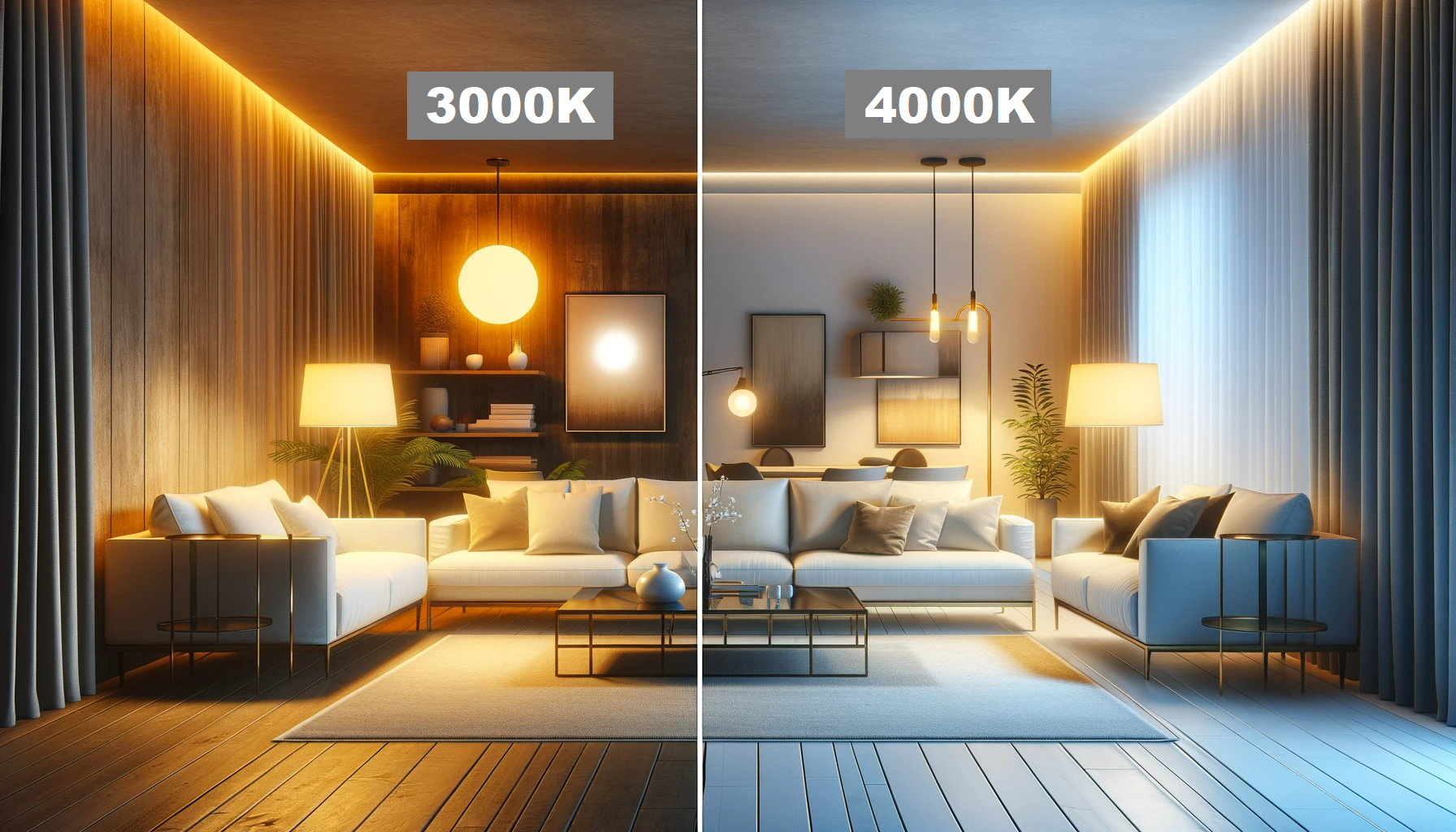 Choosing light colour 3000k vs. 4000k